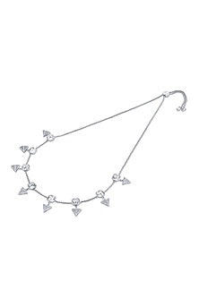 Black Rhodium Finish Crystal Pyramid Choker Necklace