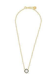 Gold Plated Synthetic Stone & Crystal Chain Link Long Necklace