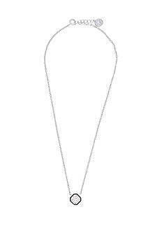 Black Rhodium Finish Crystal Chain Link Long Necklace