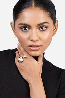 Gold Plated Crystal Ring