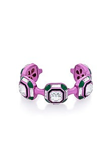 Hyper Pink Plated Crystal Cuff