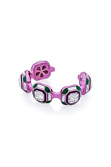 Hyper Pink Plated Crystal Cuff