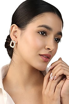 Gold Plated Mirror Octa Stud Earrings