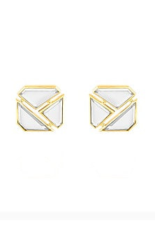 Gold Plated Mirror Stud Earrings