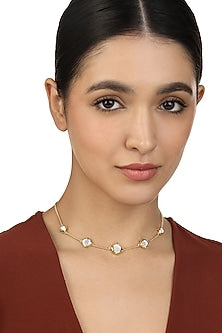 Gold Plated Mirror Choker Necklace
