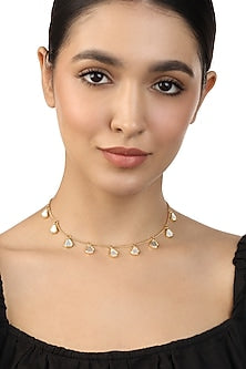 Gold Plated Mirror Choker Necklace