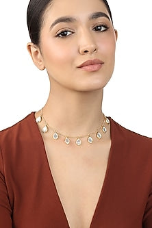 Gold Plated Mirror Choker Necklace
