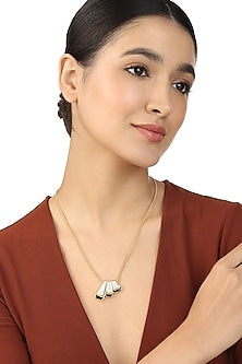 Gold Plated Mirror Long Necklace