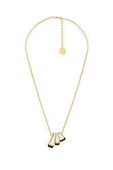 Gold Plated Mirror Long Necklace