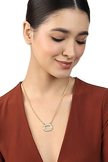 Gold Plated Mirror Chain Link Long Necklace