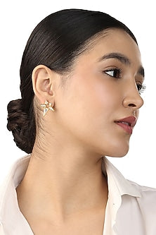 Gold Plated Mirror Star Stud Earrings