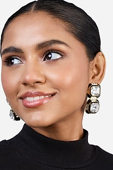 Gold Plated Crystal Dangler Earrings