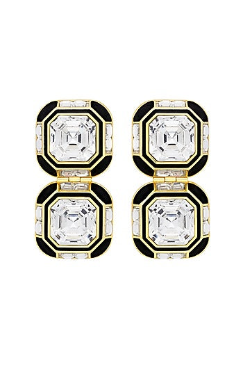 Gold Plated Crystal Dangler Earrings