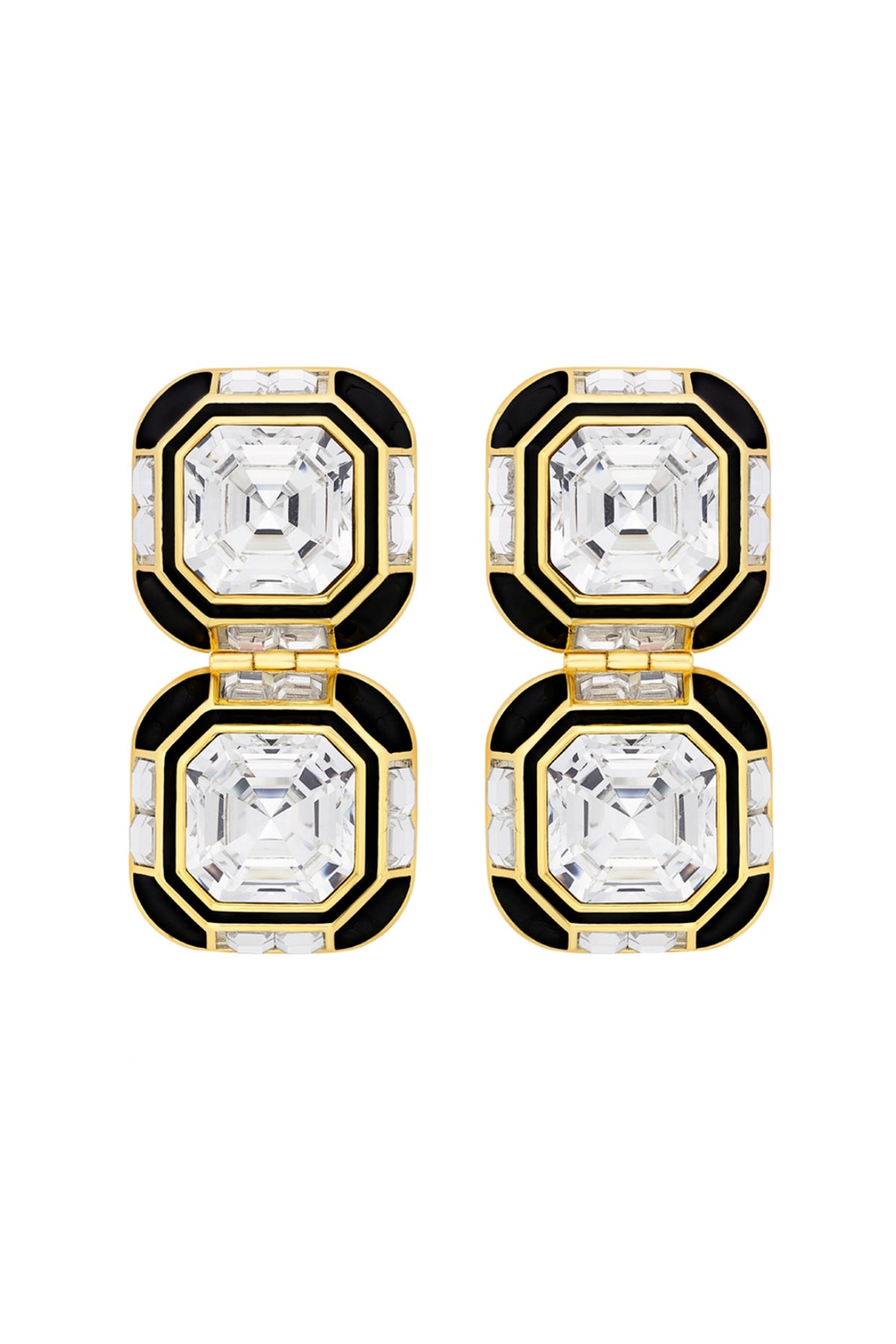 Gold Plated Crystal Dangler Earrings
