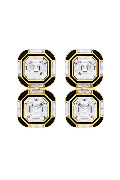 Gold Plated Crystal Dangler Earrings
