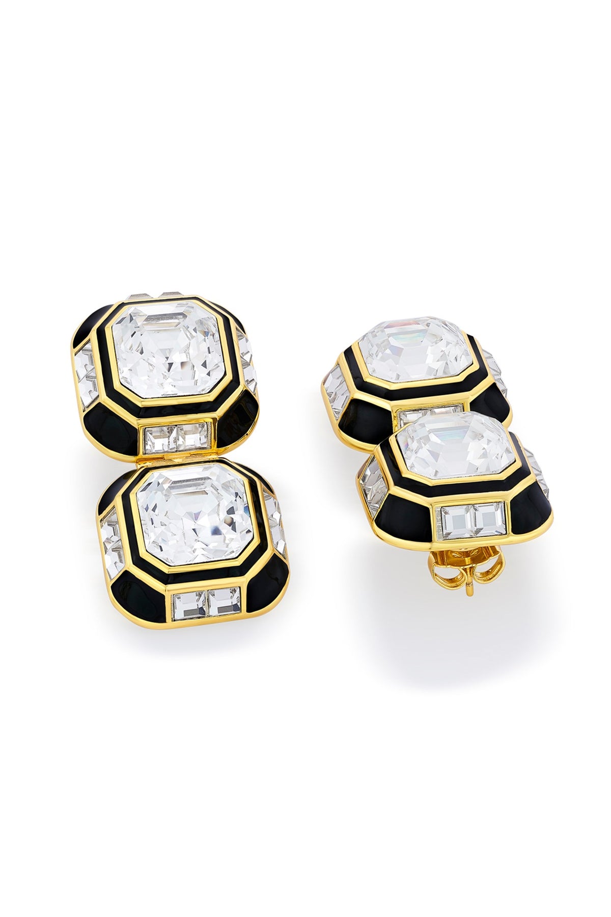 Gold Plated Crystal Dangler Earrings