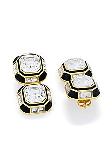 Gold Plated Crystal Dangler Earrings