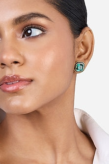 Gold Plated Crystal Stud Earrings