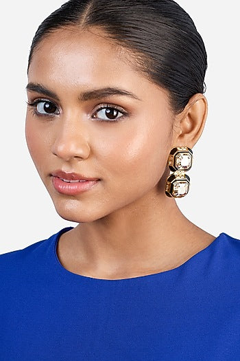 Gold Plated Crystal Dangler Earrings