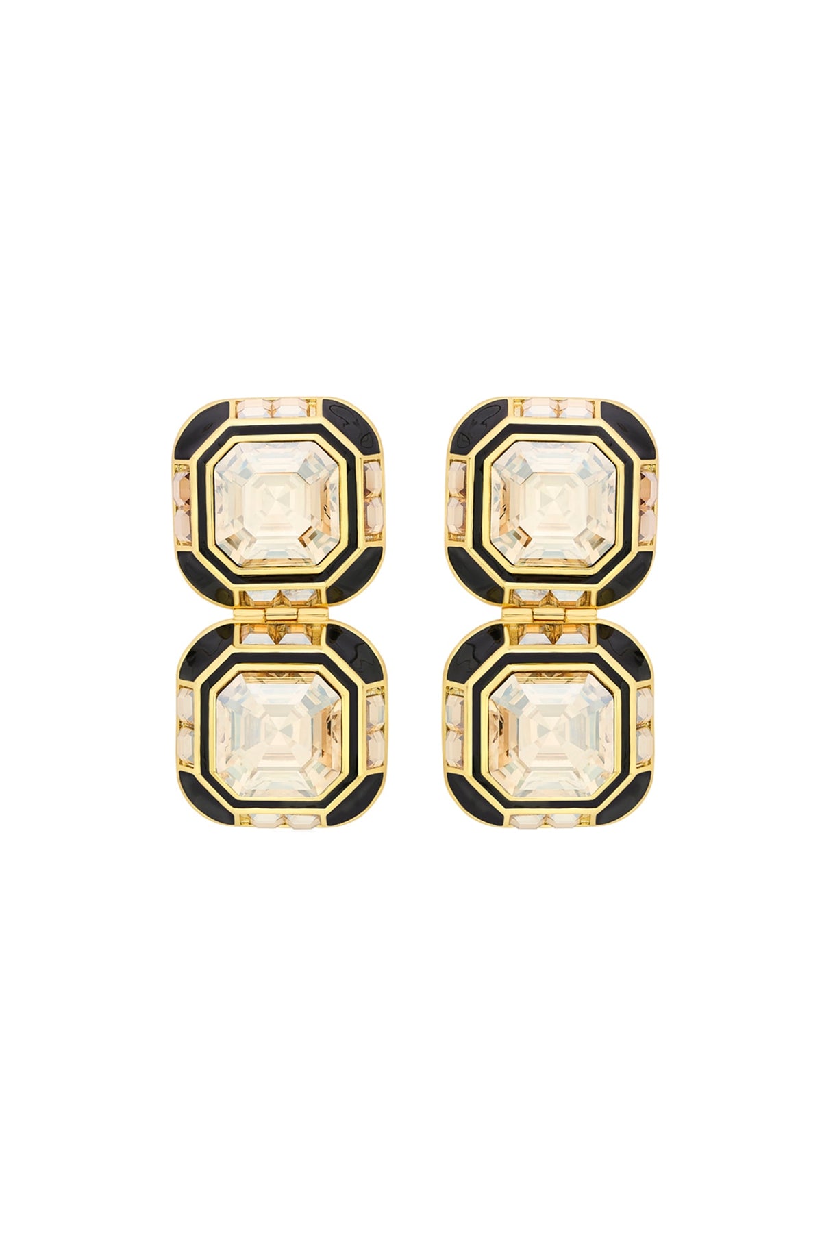 Gold Plated Crystal Dangler Earrings