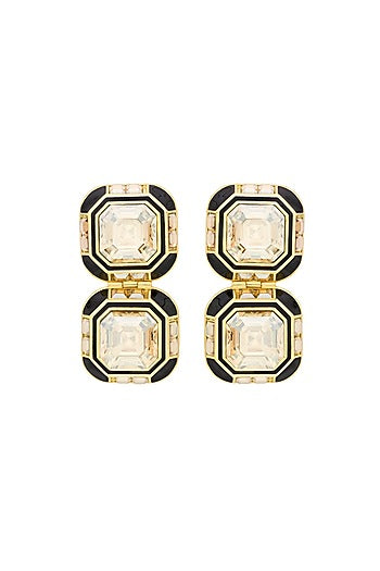 Gold Plated Crystal Dangler Earrings