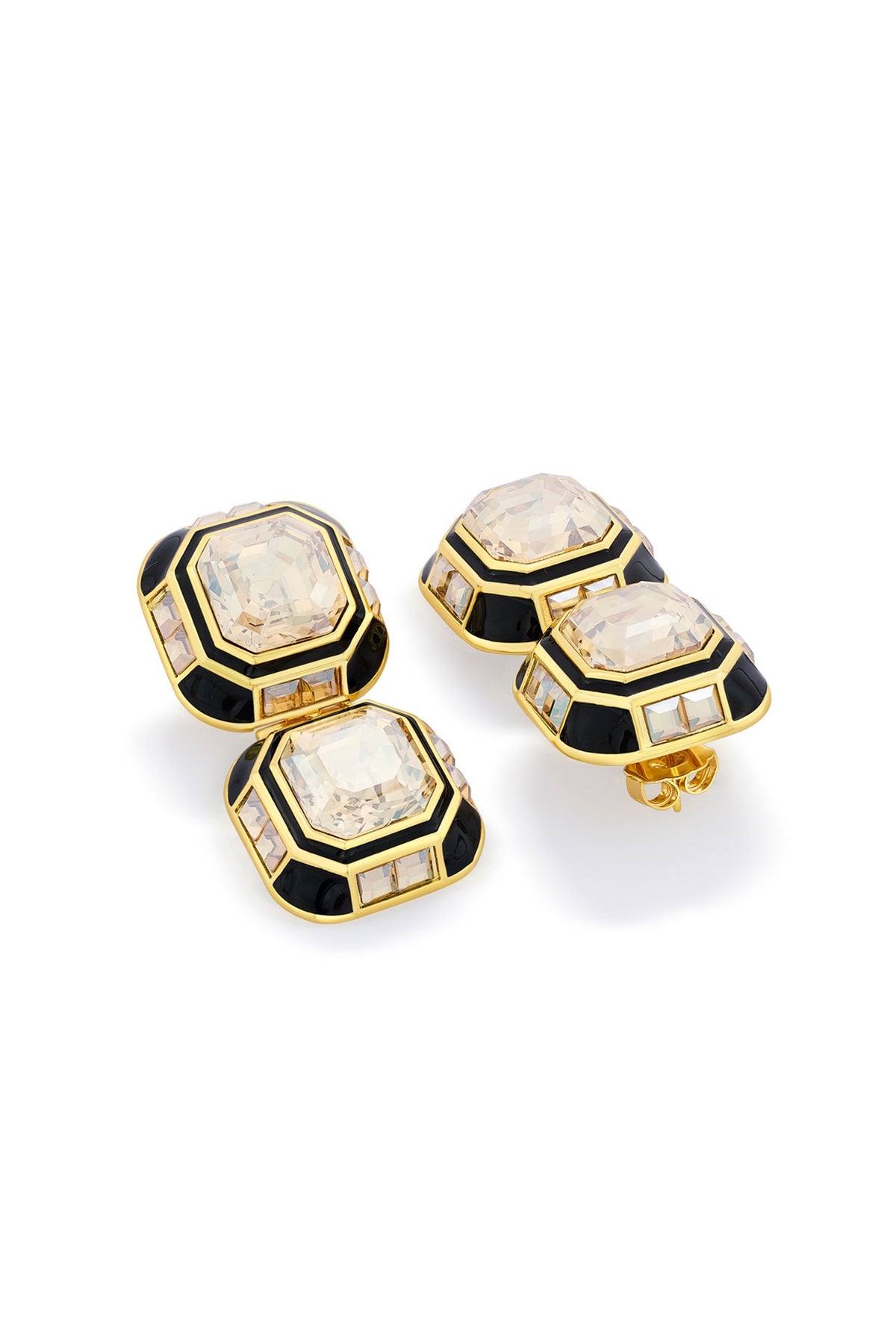 Gold Plated Crystal Dangler Earrings