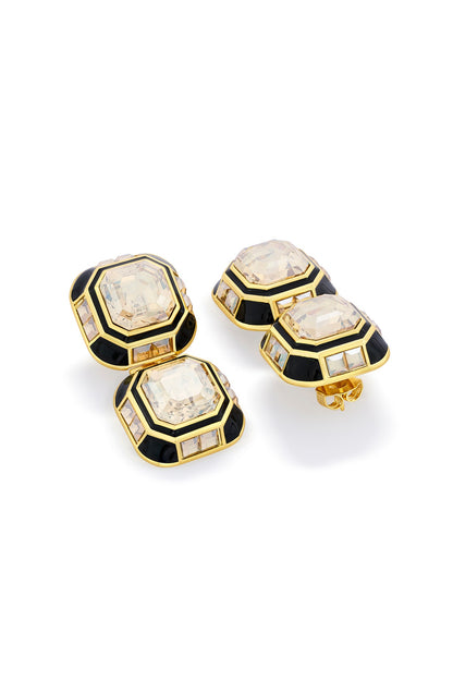 Gold Plated Crystal Dangler Earrings