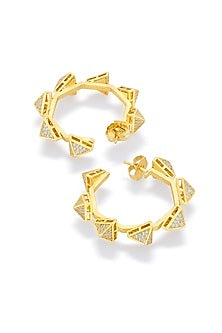 Gold Plated CZ Hoop Earrings