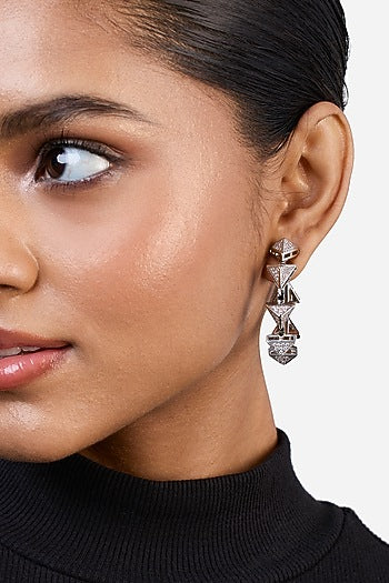 Black Rhodium Finish CZ Hoop Earrings