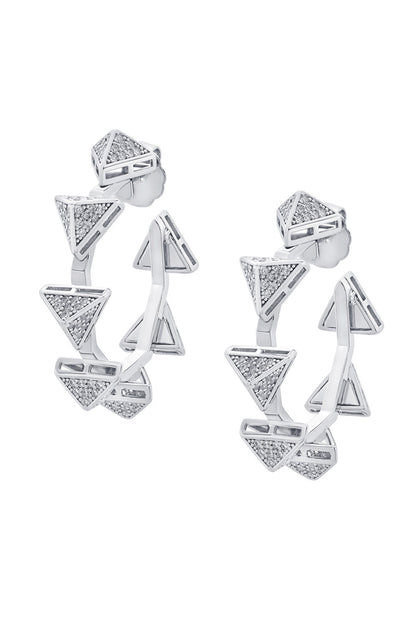 Black Rhodium Finish CZ Hoop Earrings