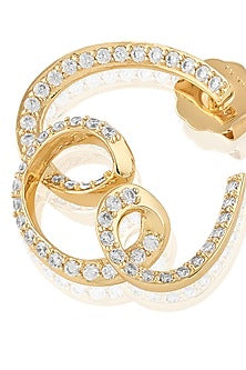 Gold Plated CZ Stone Disco Reverie Stud Earrings
