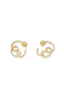Gold Plated CZ Stone Disco Reverie Stud Earrings