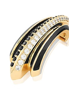 Gold Plated Yellow CZ Stone Enameled Stud Earrings