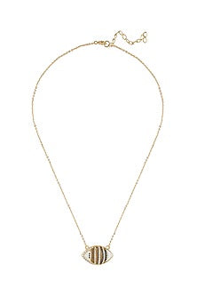 Gold Plated CZ Stone Eyelet Pendant Necklace