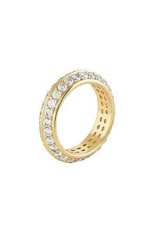 Gold Plated CZ Stone Disco Light Ring