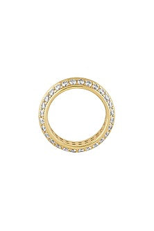 Gold Plated CZ Stone Disco Light Ring