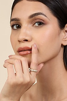 Gold Plated CZ Stone Disco Light Ring