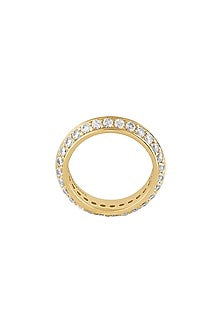 Gold Plated CZ & Turquoise Stone Disco Ring