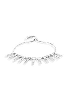 White Rhodium Finish Crystal Zirconia Bracelet