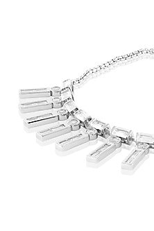 White Rhodium Finish Crystal Zirconia Bracelet