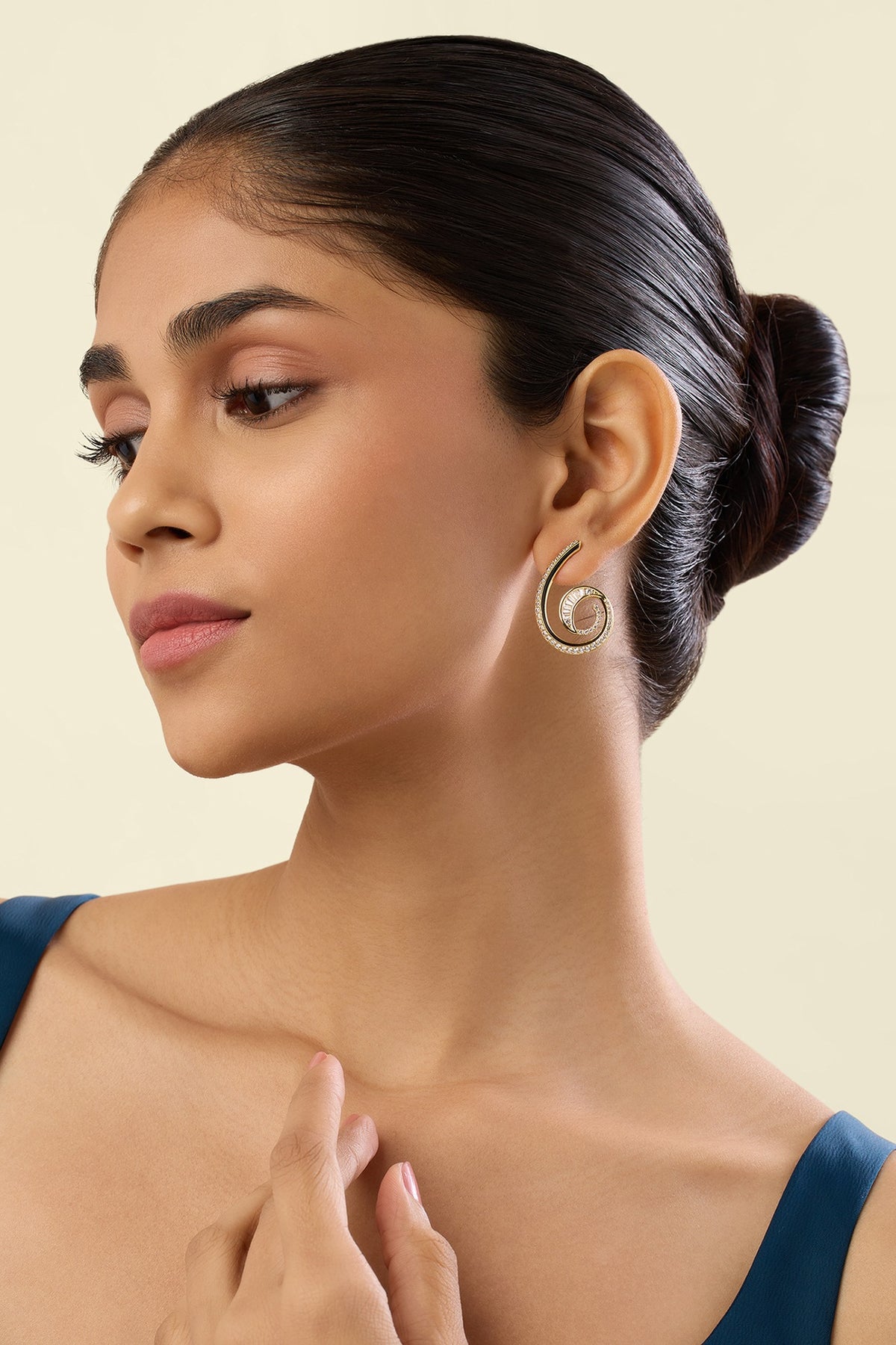 Gold Plated Crystal Zirconia Multi-Colored Enameled Hoop Earrings