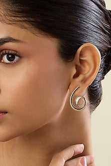 Gold Plated Crystal Zirconia Multi-Colored Enameled Hoop Earrings