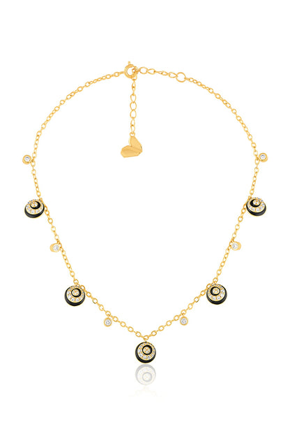 Gold Plated Crystal Zirconia Statement Choker Necklace