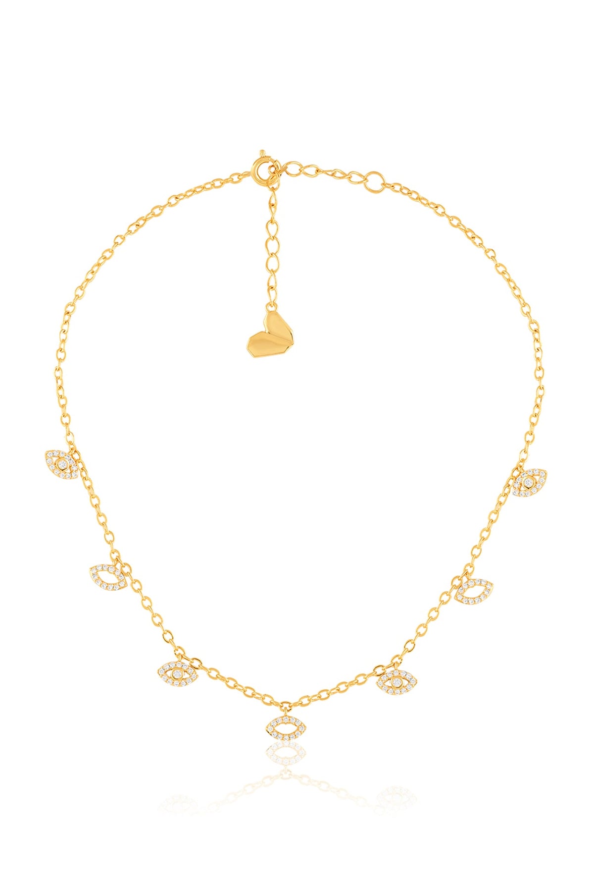 Gold Plated Crystal Zirconia Statement Choker Necklace
