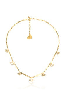 Gold Plated Crystal Zirconia Statement Choker Necklace