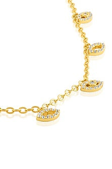 Gold Plated Crystal Zirconia Statement Choker Necklace