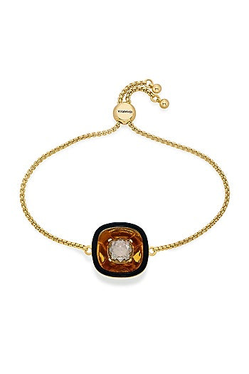 Gold Plated Crystal Wrapped Enameled Bracelet