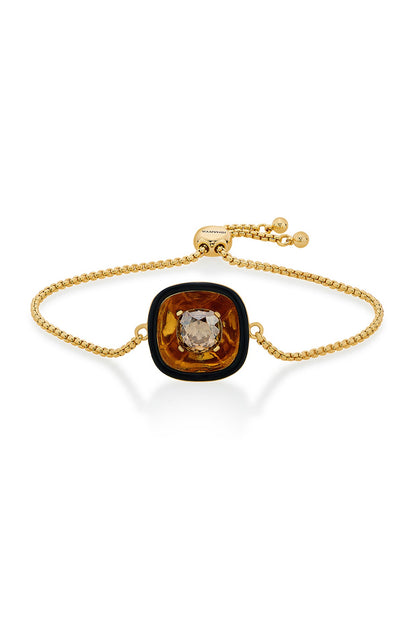 Gold Plated Crystal Wrapped Enameled Bracelet