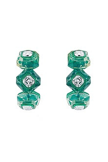 Green Crystal Hoop Earrings
