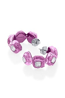 Pink Crystal Hoop Earrings